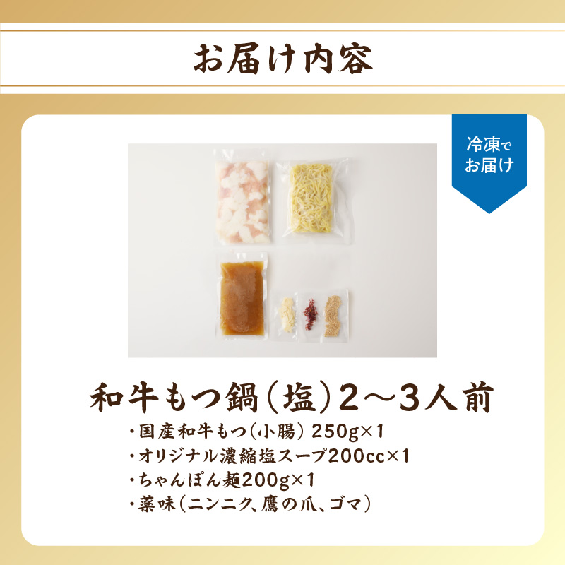 食工房すいぐん和牛もつ鍋（塩）2～3人前 塩 1セット