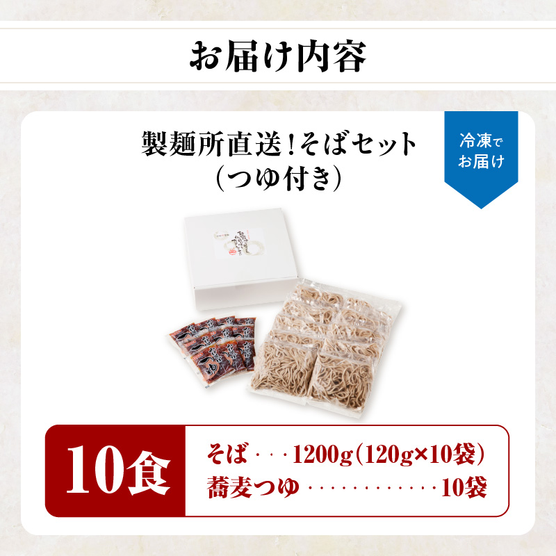 製麺所直送！そば10食セット（つゆ付き） 10食
