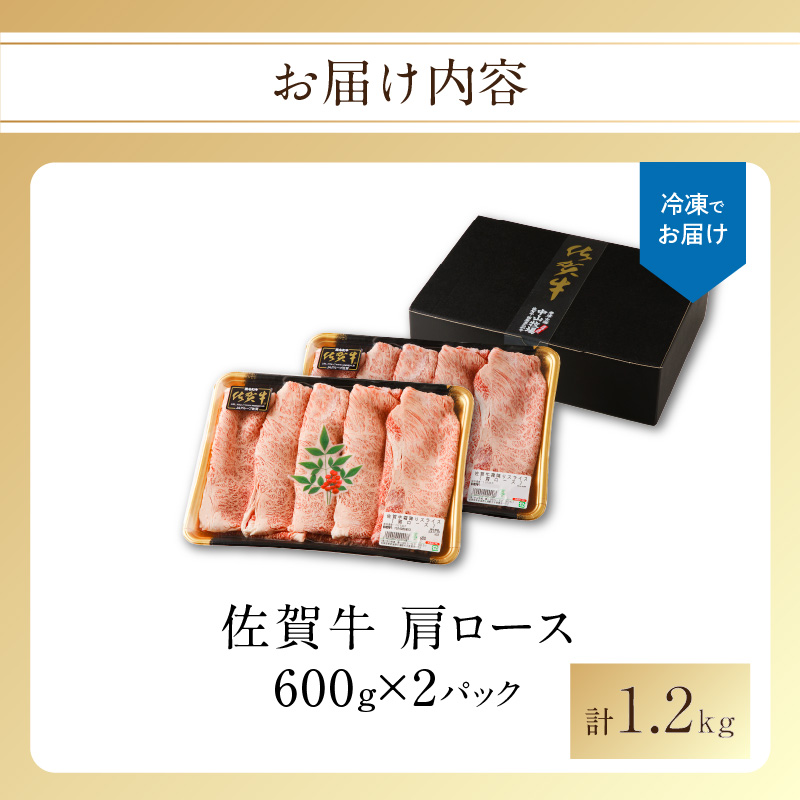 佐賀牛 霜降りスライス（肩ロース）1.2kg（2月配送）／ 中山牧場 直送 牛肉 すき焼き 佐賀牛 赤身スライス しゃぶしゃぶ 肉 牛 霜降り 黒毛和牛 牛肉 すきやき スライス 肩ロース肉 佐賀県 玄海町 2月配送 1.2kg