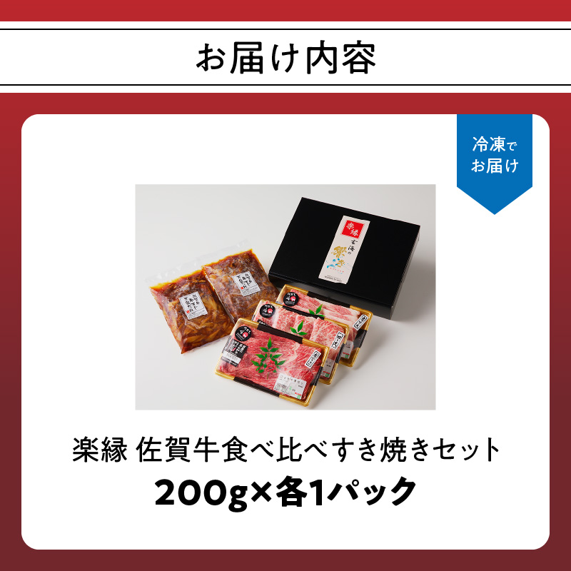 楽縁　佐賀牛食べ比べすき焼きセット