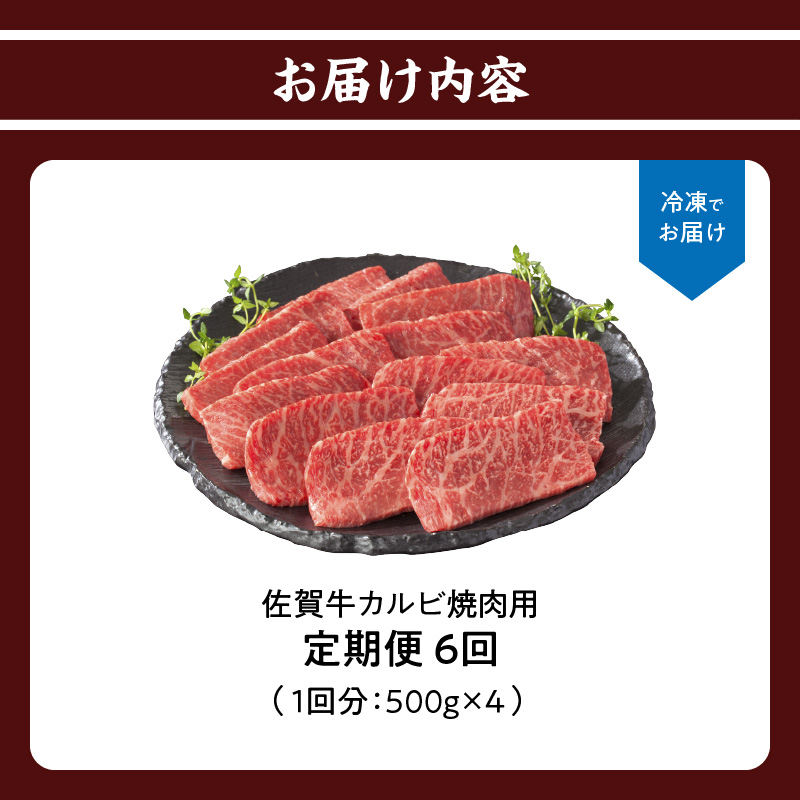 トップブランド牛「佐賀牛カルビ焼肉用」　定期便