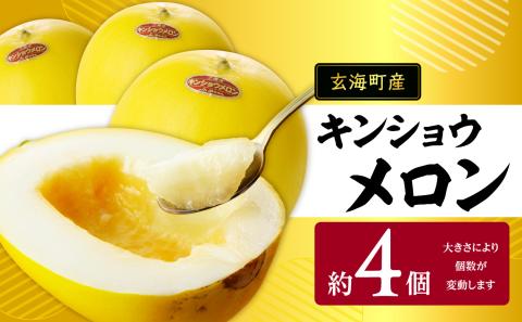 ★予約受付★（2026年5月以降発送）玄海町産キンショウメロン～4個～