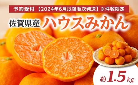 ★予約受付★【2026年6月以降配送】佐賀県産ハウスみかん　約1.5kg【件数限定】