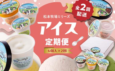 松本牧場アイス定期便（6個入り×2回） ～本格ジェラート＆シャーベット～ 6個×2回