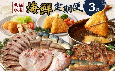 【3回定期便】丸福水産・海鮮定期便 ／ 干物 ひもの フライ 個包装 小分け 魚 詰合せ 詰め合わせ 乾物 塩干し みりん干し 海鮮 魚介 食べ比べ 国産 冷凍 3回