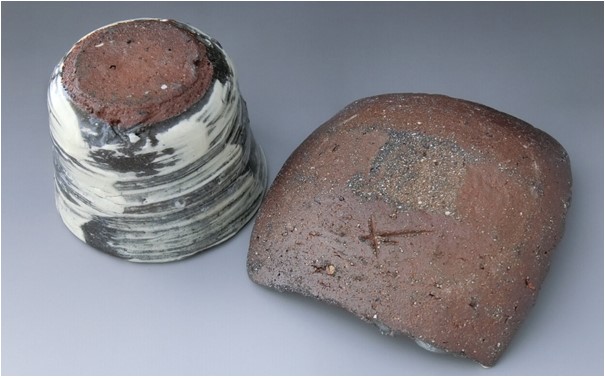 【唐津焼】中川自然坊窯 刷毛目唐津 蕎麦猪口・たたら銘々皿セット 1客セット