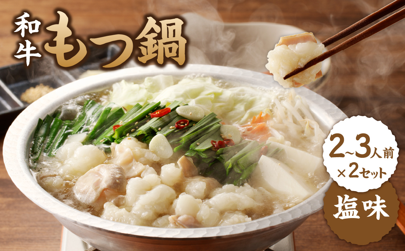 食工房すいぐん和牛もつ鍋（塩）2～3人前×2セット 塩 2セット