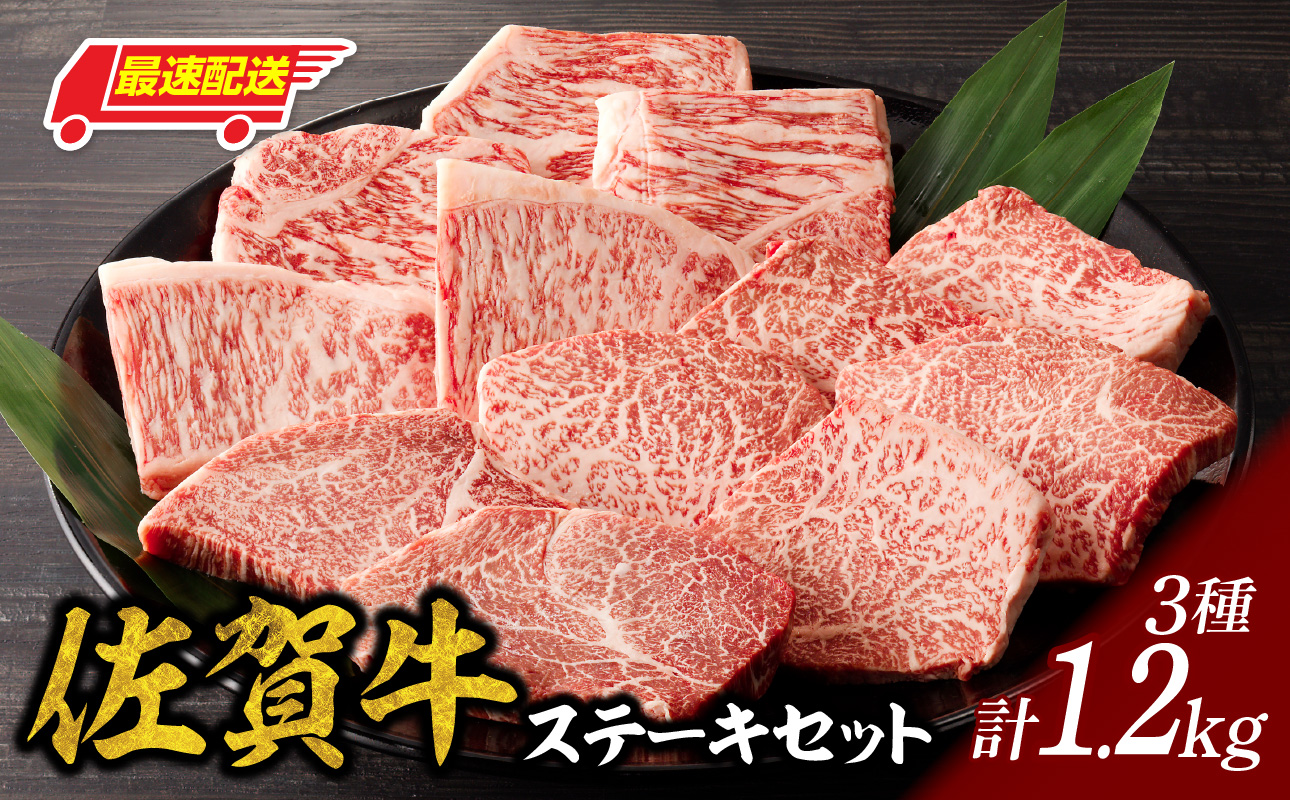 中山牧場 佐賀牛ステーキ 1.2kg ／ 牛肉 肉 お肉 佐賀牛 赤身 霜降り ステーキ モモ ウデ サーロイン ロース 焼き肉 焼肉セット バーベキュー BBQ A5 A4 a5 a4 黒毛和牛 ブランド牛 国産 佐賀県 玄海町 冷凍 1.2kg