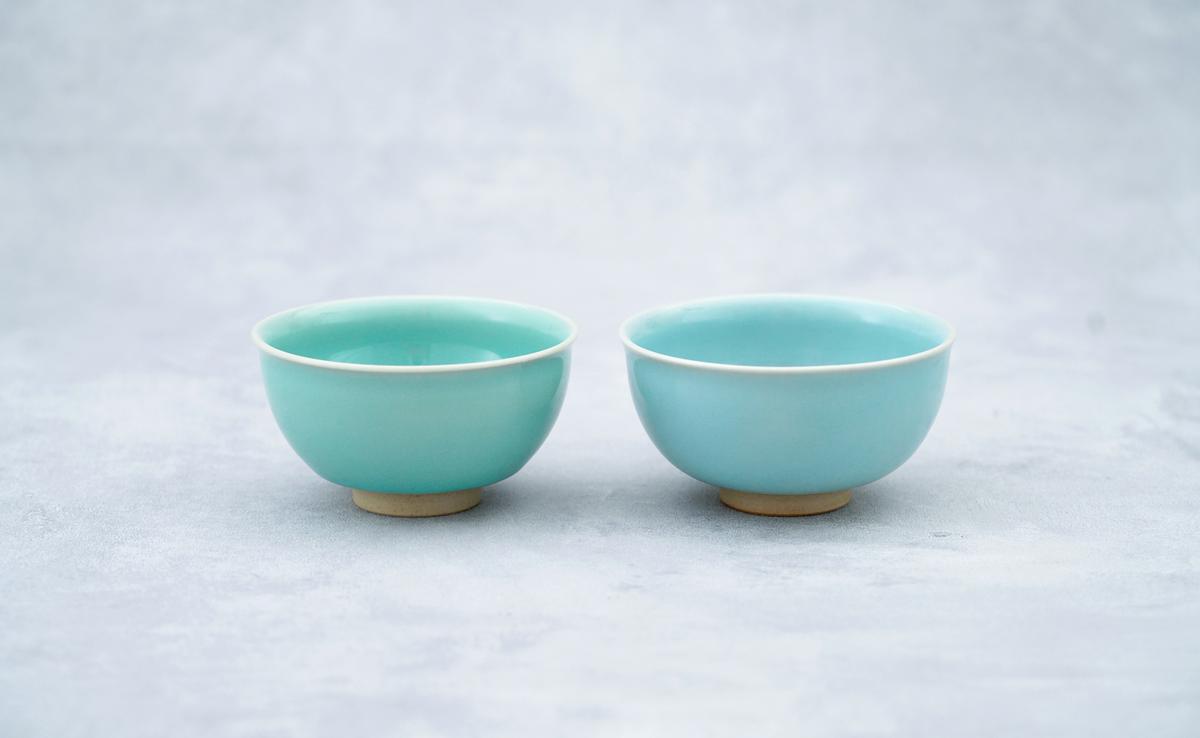 有田焼 翡翠天青茶碗 2色セット【梶原大敬 茂正工房】器 う