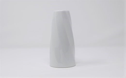 有田焼 博泉窯 白磁面取一輪差 中村慎 作 A22-96