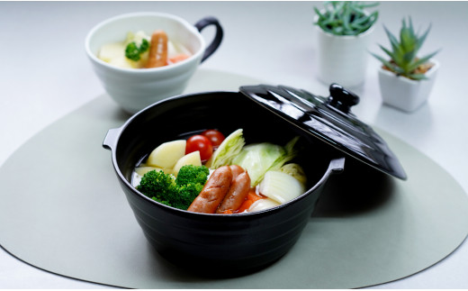 アウトレット 有田焼 熱々のまま食卓へ「Only碗」（ブラッ