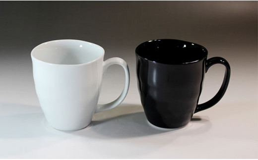 藤井錦彩作 白磁天目マグカップペアセット 有田焼 A18-203