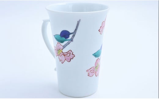 有田焼 マグカップ 山茶花文【赤絵白磁硯処 雪月花】食器 