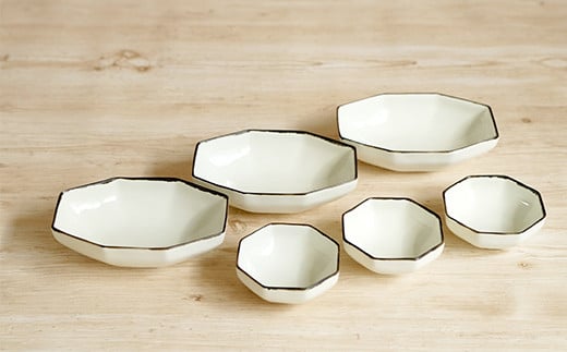 金善製陶所 長角八角小鉢 豆八角小鉢 6点セット 有田焼 和