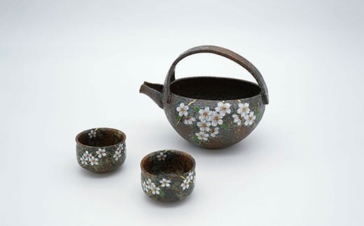 伝作窯 窯変 桜 酒器セット 有田焼 A100-76