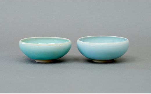 有田焼 翡翠天青3寸小鉢 2色セット【梶原大敬 茂正工房】器