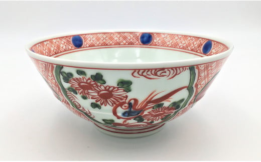 有田焼 ギャラリー花伝 呉須赤絵花鳥文預け鉢 A40-136