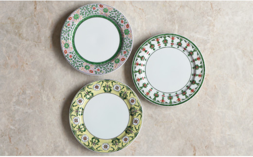 源右衛門窯 赤絵ミナイ手絵変り ケーキ皿 有田焼 A450-23