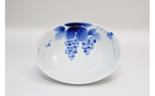 深川製磁 【有田焼】ブルーワイナリー　ペア盛鉢・取皿セ