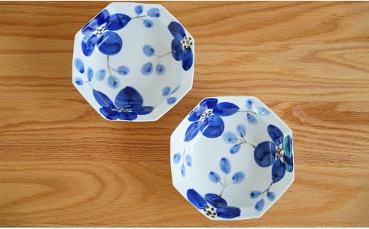 【食卓を楽しむ】有田焼 リム八角鉢 Mサイズ 2個セット【皓