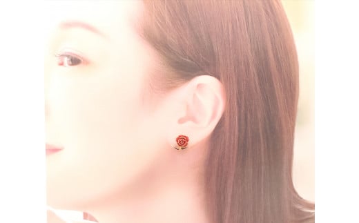 cocosara 有田焼 The longed-for red rose ヘアゴム＆イヤリング A10-18