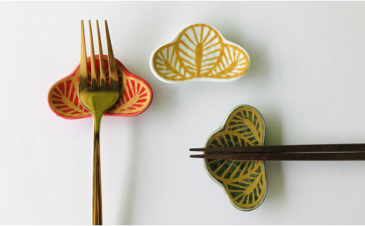 有田焼 招福はしおき/松型3色セット 深海三龍堂 A12-196