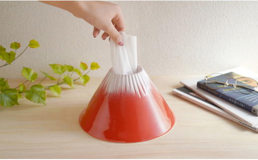 瑞峯窯 有田焼 赤富士 ティッシュディスペンサー 【原重製