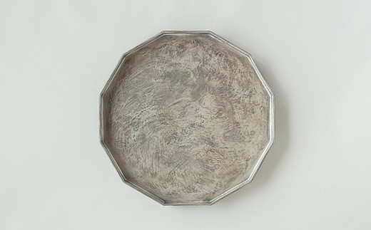 有田焼 かすり筋目雲銀 十二角プレート【松尾陶器】食器 