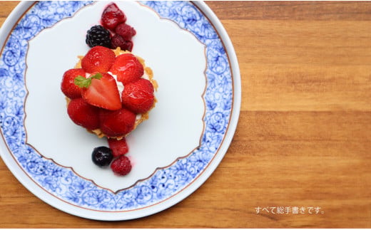 【まるふくオリジナル】有田焼 桔梗渕 Round plate 2枚セット 