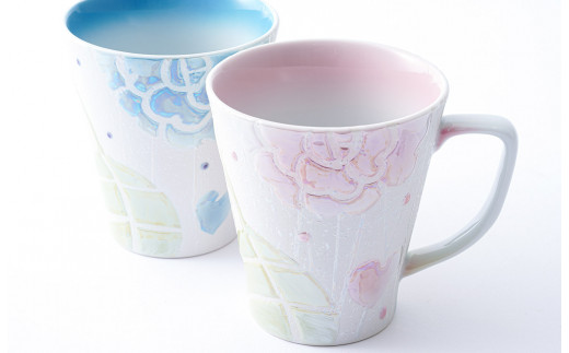 有田焼 バララスターマグカップ ブルーとピンクのペアセッ