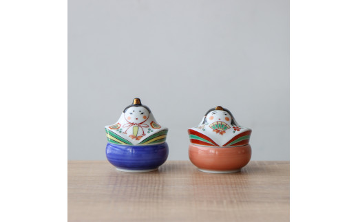 有田焼 錦おひな様 ぼんぼり珍味入れ 飾り皿セット【山忠