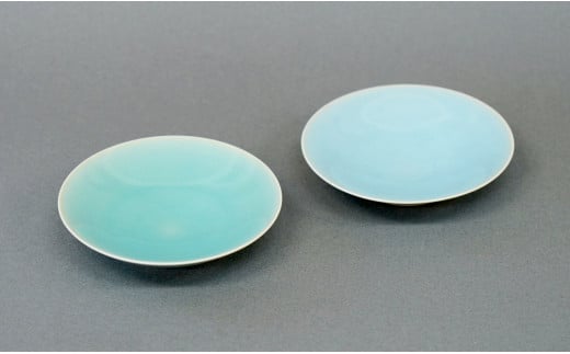 有田焼 翡翠天青小皿 2色セット【梶原大敬 茂正工房】器 う