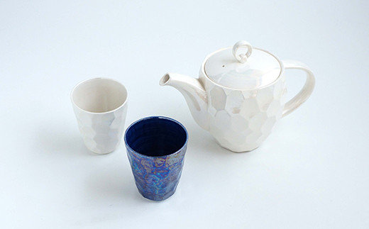 有田焼「Lin NY ＋」ポット・ペアカップセット 抗菌 コーテ