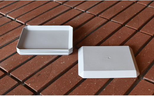1616/ TY Square Plate 165 Gray 5枚セット【1616/arita japan】有田焼 食