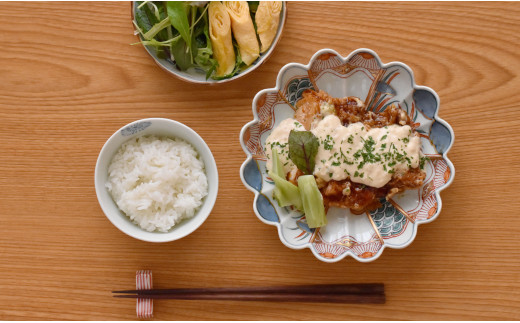 有田焼 文青 錦菖蒲 菊形6.5寸皿 18cm【まるぶんオリジナル】