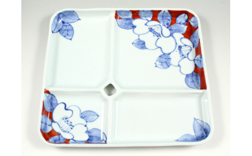 有田焼 One Plate 1+3 椿(赤) 三光堂 皿 食器 A24-62