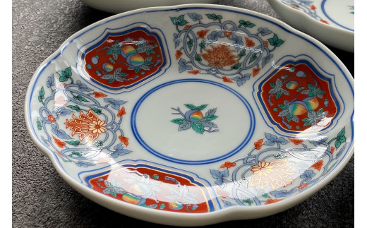 有田焼 其泉 草花果実文 銘々皿 16cm 4枚セット【 賞美堂本店