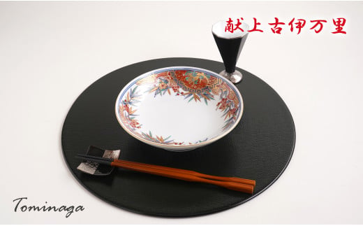 献上古伊万里皿と十角杯・市松箸置のペアセット 有田焼 富