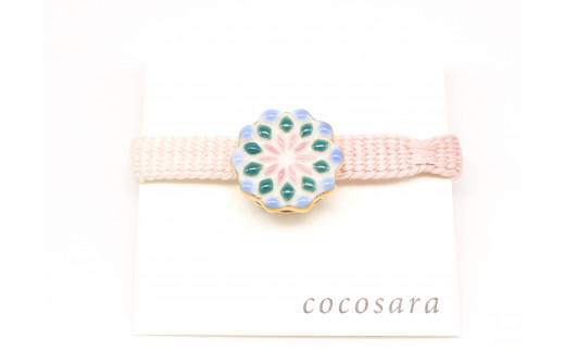 cocosara 紫陽花を感じさせる・かわいい花火の帯留（青×緑×