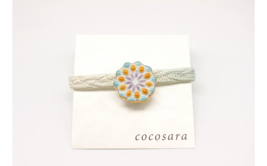 cocosara ヴィオラの花を感じさせる・シックな花火の帯留（