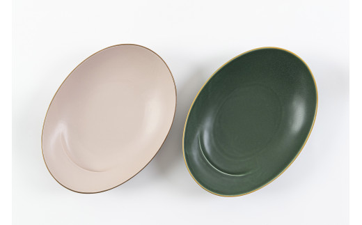有田焼 其泉 オーバル皿 人気 2色ペア【賞美堂本店】器 う