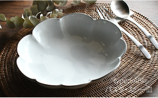 有田焼 白釉縁錆変形パスタ・カレー皿【ARITAYAKI-STORE】 A24-69