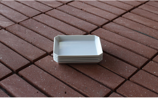 1616/ TY Square Plate 130 White 5枚セット 有田焼 器 皿 白 ホワイト
