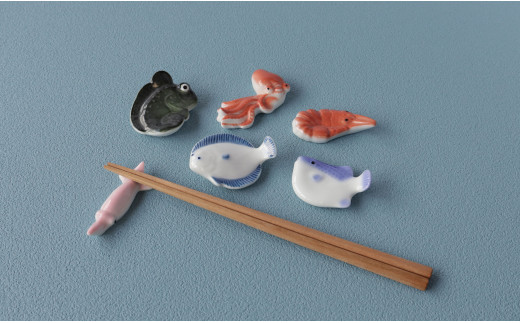 伝統工芸を身近に感じる人気の魚介箸置き6個セット 有田焼