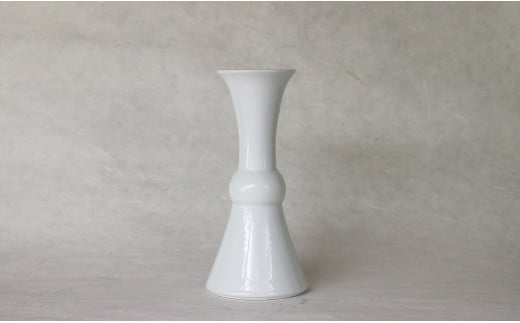 現代の名工 矢鋪與左衛門作 白磁 尊式花入れ 職人技術の結