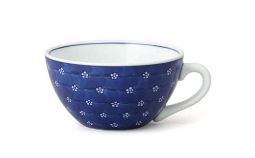 源右衛門窯 染付梅地紋 スープ碗 器 食器 皿 デザートカッ