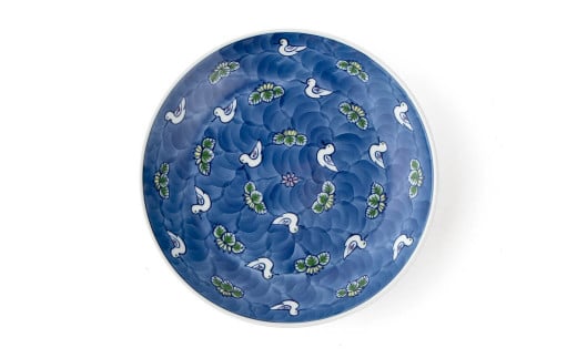 源右衛門窯 染錦水鳥図 深皿 器 食器 皿 カレー皿 パスタ皿 