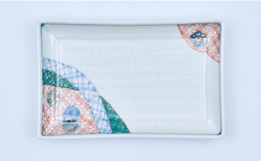 有田焼 文青 山水松竹梅 / 地紋 小焼皿【まるぶんオリジナ