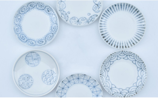 手描きの伝統柄 豆皿6個セット 有田焼 食器 うつわ 器 手描