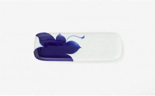 深川製磁 有田焼 IROHA ペア 一文字皿 フカガワブルー モミジ